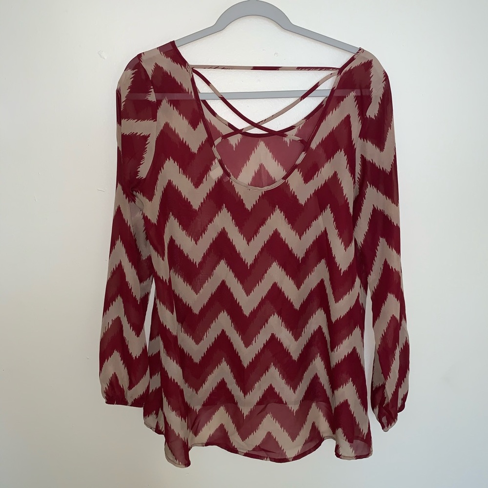 Charming Charlie Sheer Chevron Tunic - Picture 3 of 7